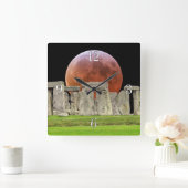 Stonehenge Staande stenen & Bloed Maan 2 Vierkante Klok (Huis)