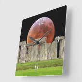 Stonehenge Staande stenen & Bloed Maan 2 Vierkante Klok (Hoek)