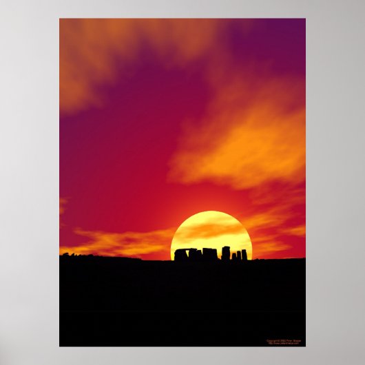 Stonehenge Sunset Poster (Voorkant)