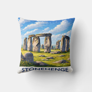 Stonehenge Throw Pillow Ancient Monument Landscape Kussen