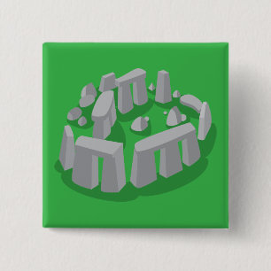 Stonehenge van Engeland Vierkante Button 5,1 Cm