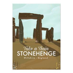 Stonehenge Wiltshire Treinreisposter Foto Afdruk