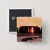Stonehenge, Winter Solstice Vierkante Button 5,1 Cm (Voorkant /achterkant)