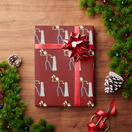 Stonemason Stickman Cadeaupapier (Feestdagen Geschenken)