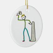 Stonemason Stickman Keramisch Ornament (Rechts)