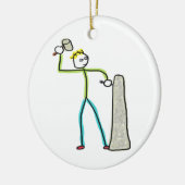 Stonemason Stickman Keramisch Ornament (Links)