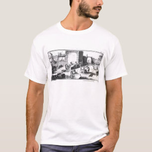 Stonemasons op het werk, gegraveerd door Lucotte T-shirt