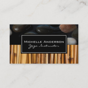 Stones Bamboo met Black Lijst White Border Visitekaartje