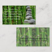 Stones Zen et Carte de visite en bambou (Devant / Derrière)