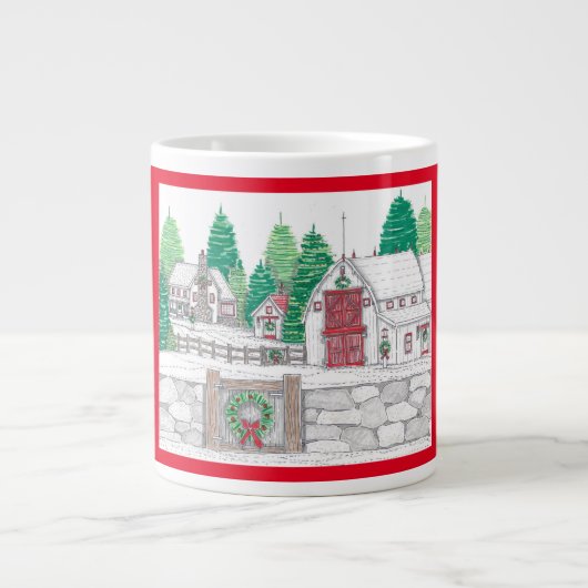 Stonewall Christmas Farm Jumbo Coffee Mug (Devant)