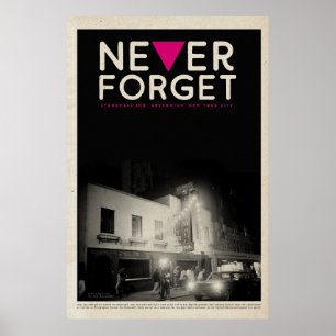  Stonewall Inn vergeet nooit Poster