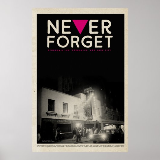 Stonewall Inn vergeet nooit Poster (Voorkant)