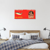 Stonewall Jackson Brand Salmon Label Canvas Afdruk (Insitu (Slaapkamer))
