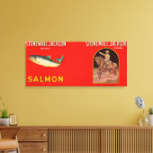 Stonewall Jackson Brand Salmon Label Canvas Afdruk (Insitu (Woonkamer))