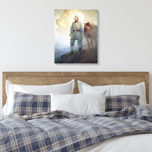 Stonewall Jackson van NC Wyeth Canvas Afdruk (Insitu (Slaapkamer))