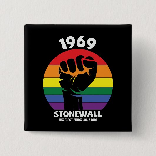 Stonewall Riot Remembrance Gay Pride Vierkante Button 5,1 Cm (Voorkant)