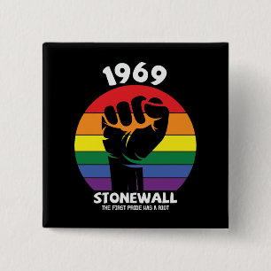 Stonewall Riot Remembrance Gay Pride Vierkante Button 5,1 Cm