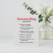 Stonewalling Briefkaart of Mini Art Poster (Staand voorkant)