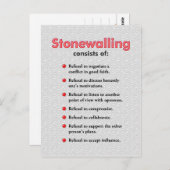 Stonewalling Briefkaart of Mini Art Poster (Voorkant / Achterkant)