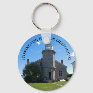 Stonington Harbour Lighthouse, CT Button Sleutelha Sleutelhanger