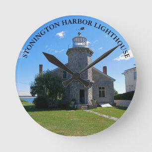 Stonington Harbour-vuurtoren, CT-ronde wandklok Ronde Klok