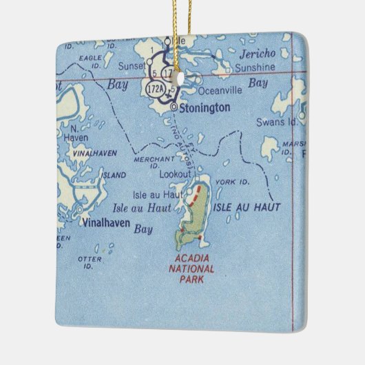 Stonington Maine Map Keramisch Ornament (Links)