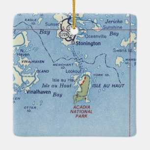 Stonington Maine Map Keramisch Ornament