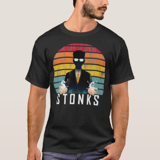 Stonks Funny Distress Stock Trading T-shirt