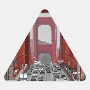 STONNEN! GOLDEN GATE BRIDGE CALIFORNIA USA DRIEHOEK STICKER