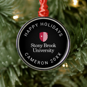 Stony Brook University   Woordmerk Metalen Ornament