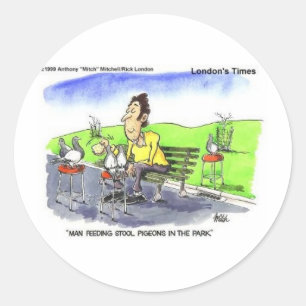 Stool Pigeons Funny Gifts T - shirts & Collectible Ronde Sticker