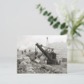 Stoom graafmachine, 1910 briefkaart (Staand voorkant)