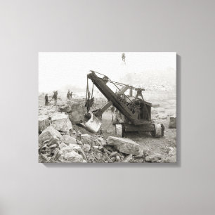 Stoom graafmachine, 1910 canvas afdruk