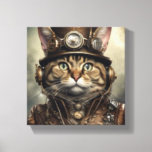 Stoom Punk Cat Canvas Art Afdruk