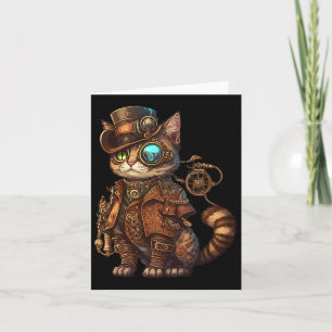 Stoom Punk Cat Kitten Kat Steampunk Kaart