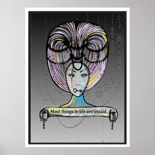 Stoom punk stijl Rococo dame illustratie Poster