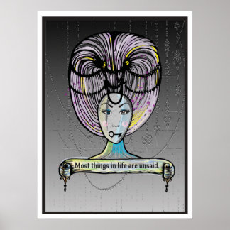 Stoom punk stijl Rococo dame illustratie Poster