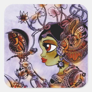 Stoom Punk vlinder dame Sticker