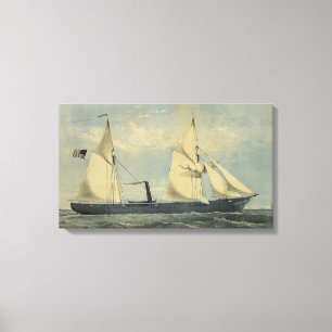 stoomboot "Kanawha" van de VS, gevlekt Canvas Afdruk