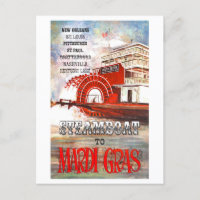 stoomboot naar Mardi Gras Travel Poster