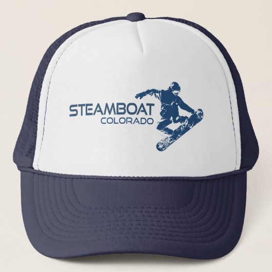 Stoomboot Springs Colorado Snowboarder Trucker Pet (Voorkant)