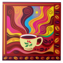 Stoomend Kopje Koffie Patroon
