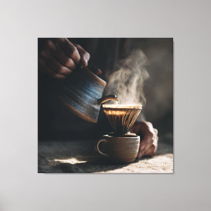 Stoomende Keramische Pour Over Canvas Afdruk