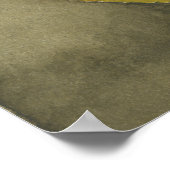 Stoomende ochtendkom met koffiebonen poster (Hoek)