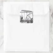 Stoomengine Vierkante Sticker (Tas)