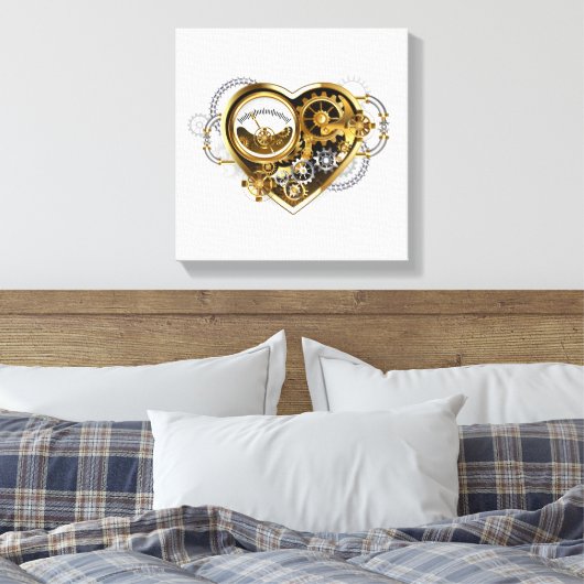 Stoomhart met een Manometer Canvas Afdruk (Insitu (Slaapkamer))