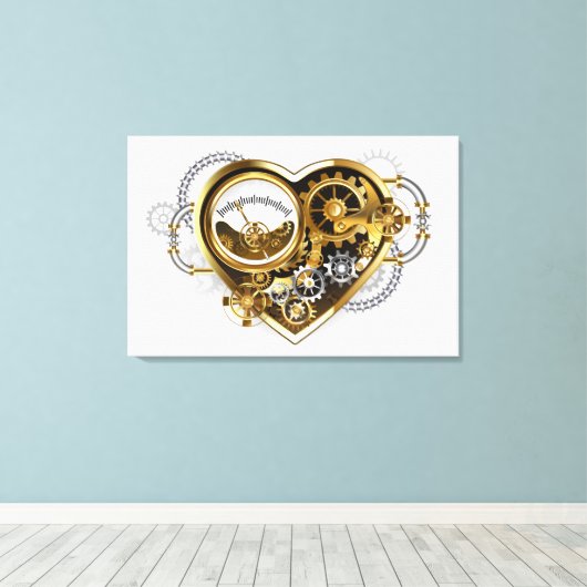 Stoomhart met een Manometer Canvas Afdruk (Insitu (Houten vloer))