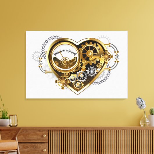 Stoomhart met een Manometer Canvas Afdruk (Insitu (Woonkamer))