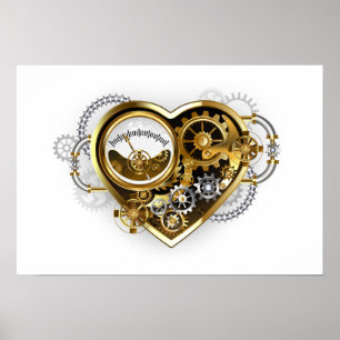 Stoomhart met een Manometer Poster