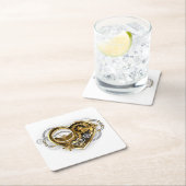 Stoomhart met een Manometer Vierkante Kartonnen Onderzetter (Insitu)